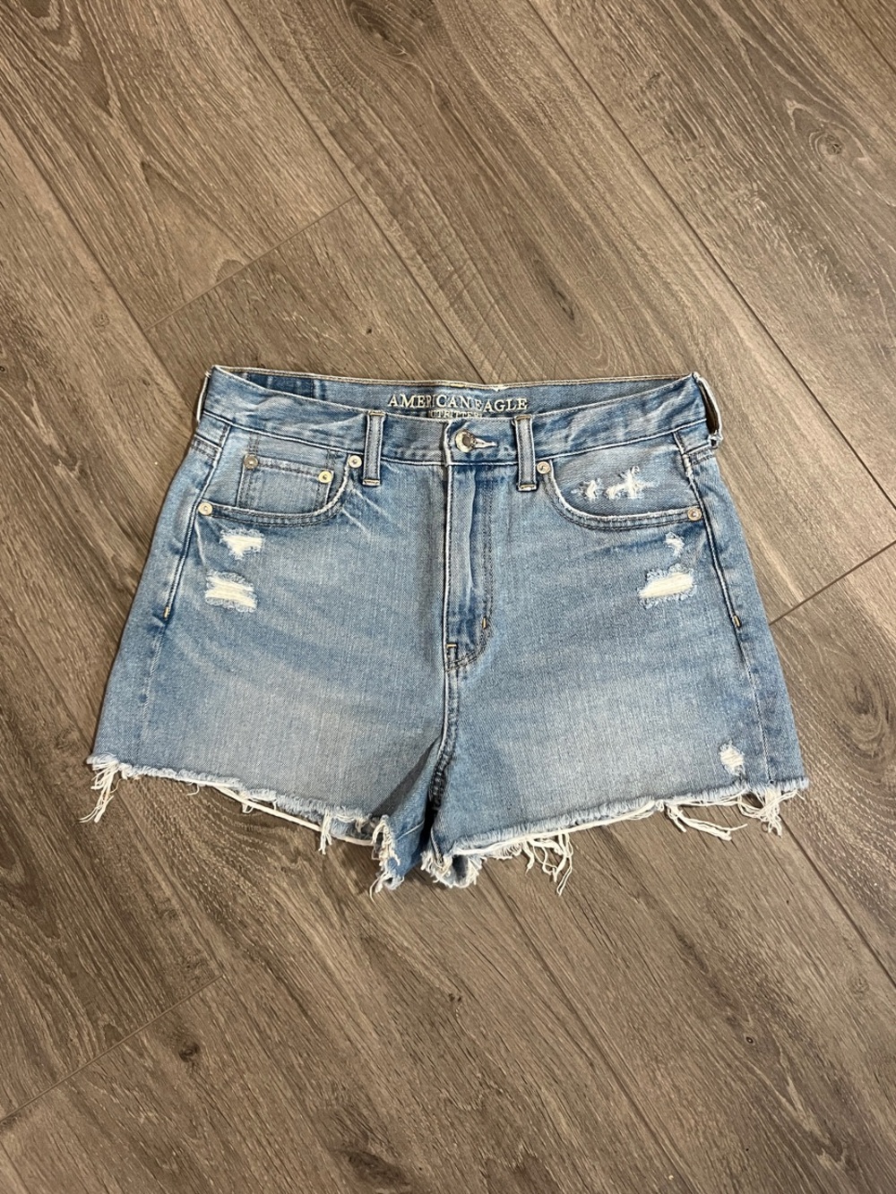 American Eagle Outfitters Light Wash Distressed Denim Cutoff Shorts